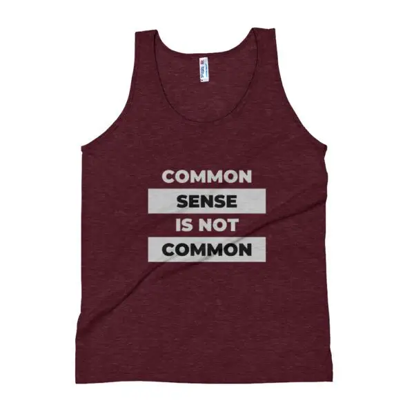 Common sense gray text Unisex Tank Top - Image 5