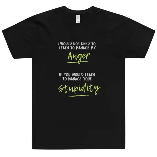 Anger Management Green Text T-Shirt - Image 2