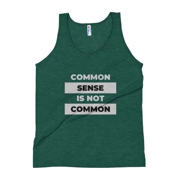Common sense gray text Unisex Tank Top