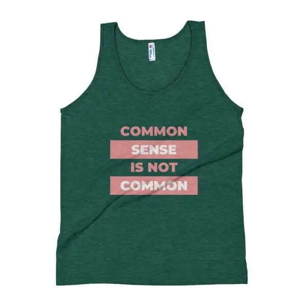 Common Sense Pink Unisex Tank Top - Image 5