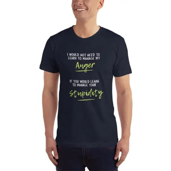 Anger Management Green Text T-Shirt - Image 7