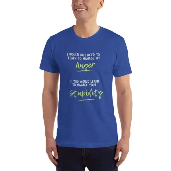 Anger Management Green Text T-Shirt - Image 9
