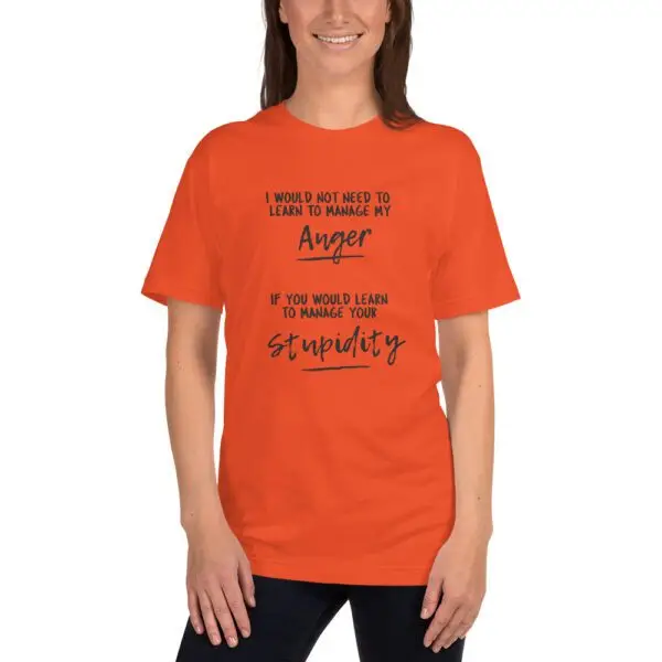 Anger Management Black Text T-Shirt - Image 7
