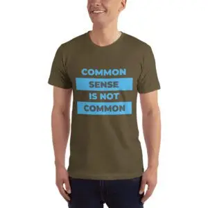 Common Sense Blue Text T-Shirt