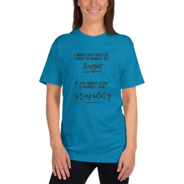 Anger Management Black Text T-Shirt - Image 6