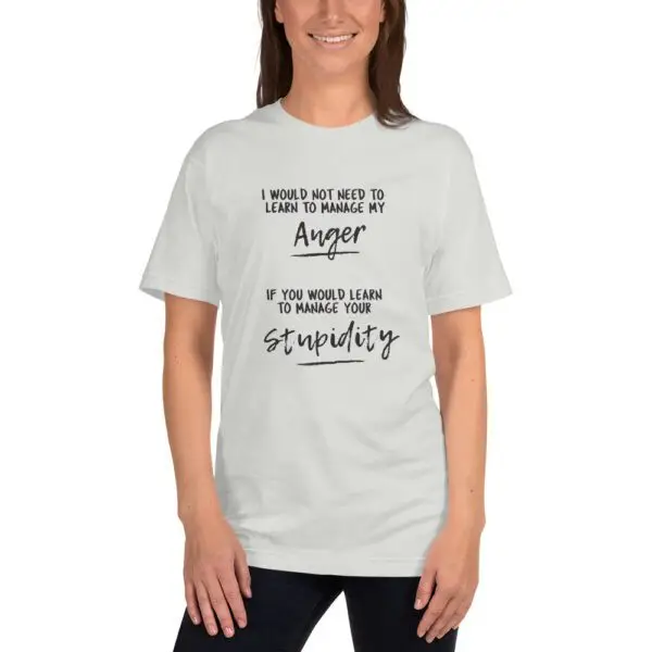 Anger Management Black Text T-Shirt - Image 4