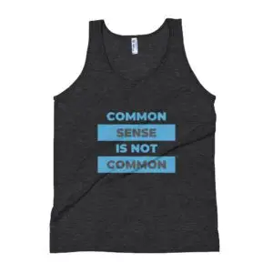 Common Sense Blue Text Unisex Tank Top