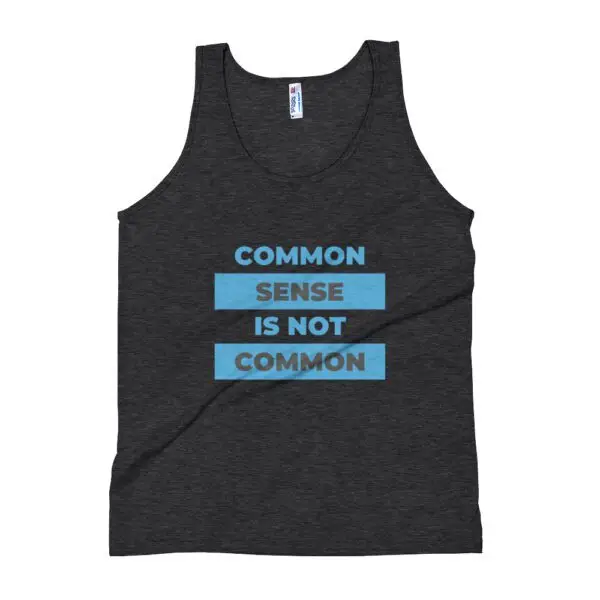 Common Sense Blue Text Unisex Tank Top
