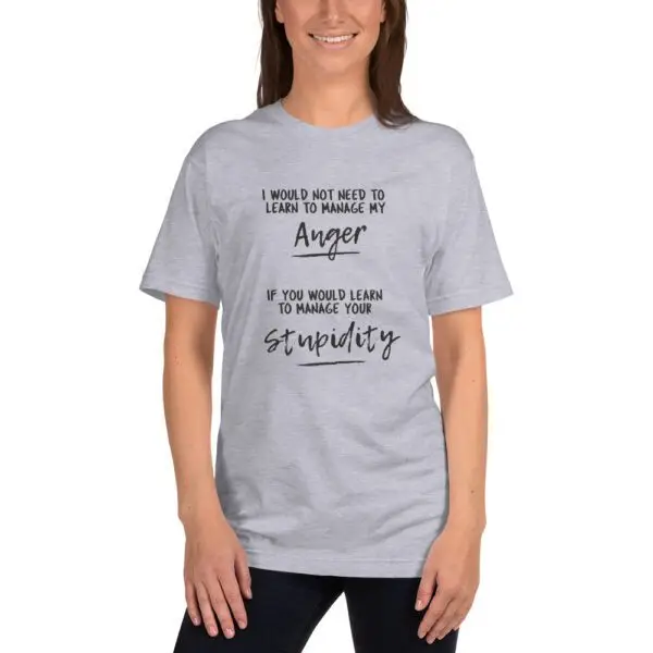 Anger Management Black Text T-Shirt - Image 3