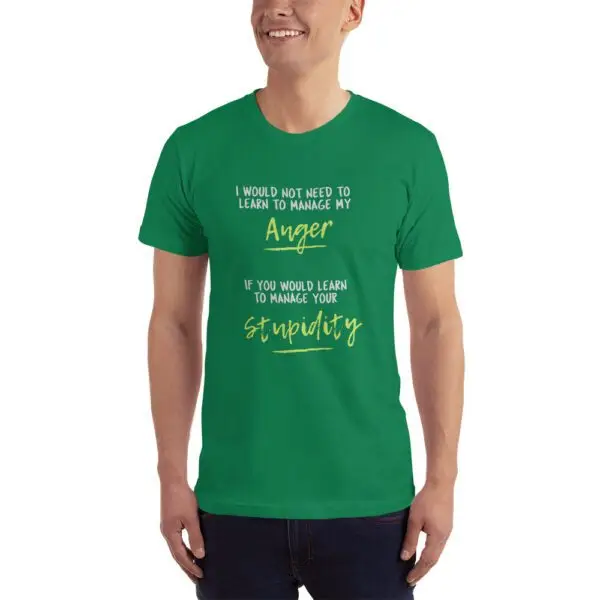 Anger Management Green Text T-Shirt - Image 8
