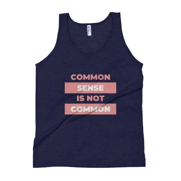 Common Sense Pink Unisex Tank Top - Image 4