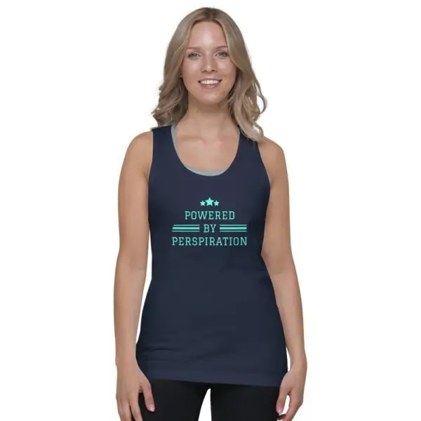 Perspiration Blue Text Classic tank top (unisex) - Image 3