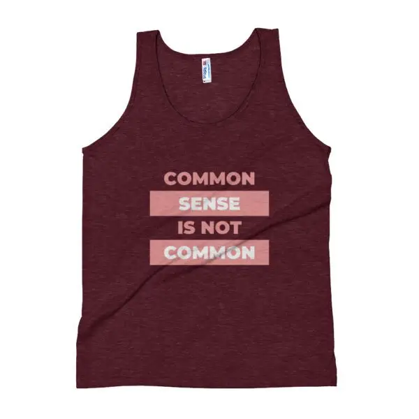Common Sense Pink Unisex Tank Top - Image 6