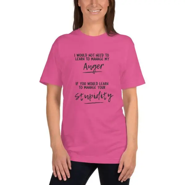 Anger Management Black Text T-Shirt - Image 8