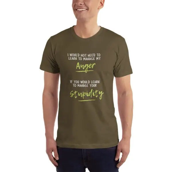 Anger Management Green Text T-Shirt - Image 4