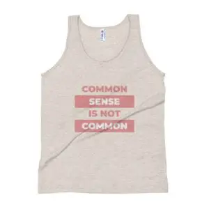 Common Sense Pink Unisex Tank Top
