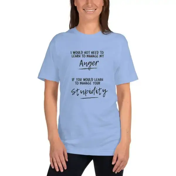Anger Management Black Text T-Shirt - Image 5