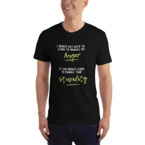 Anger Management Green Text T-Shirt