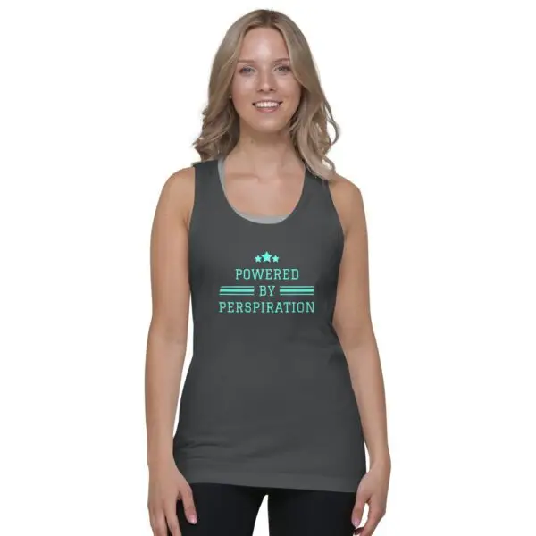 Perspiration Blue Text Classic tank top (unisex) - Image 2