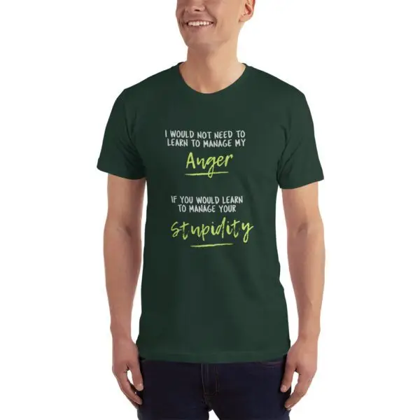 Anger Management Green Text T-Shirt - Image 6