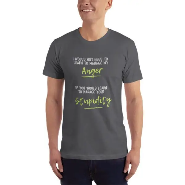 Anger Management Green Text T-Shirt - Image 5
