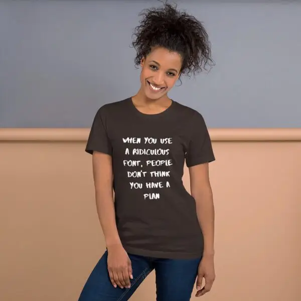 Ridiculous Plan White Text Short-Sleeve Unisex T-Shirt - Image 3