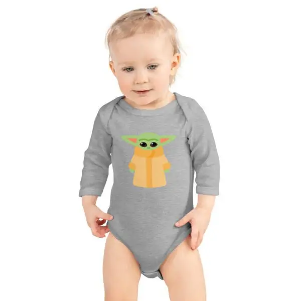 Baby Yoda Infant Long Sleeve Bodysuit - Image 3