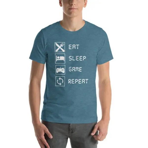 Eat Sleep Game Repeat Short-Sleeve Unisex T-Shirt