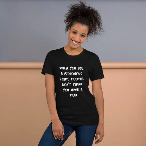 Ridiculous Plan White Text Short-Sleeve Unisex T-Shirt