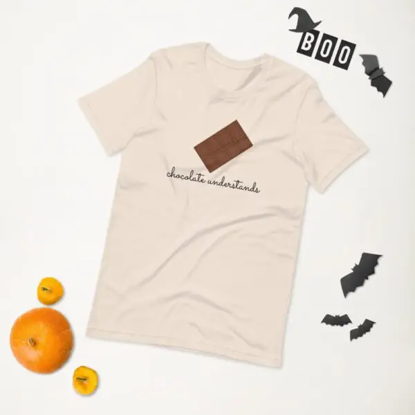 Chocolate Understands Dark Text Short-Sleeve Unisex T-Shirt - Image 4