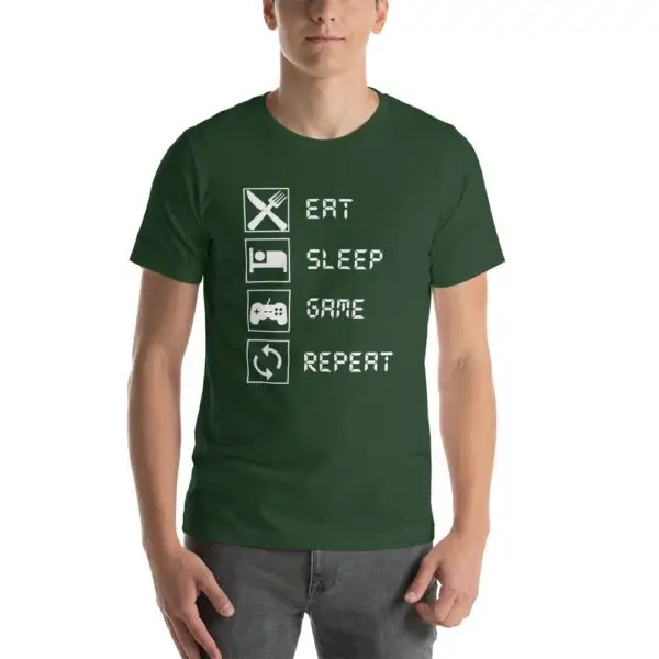 Eat Sleep Game Repeat Short-Sleeve Unisex T-Shirt - Image 8