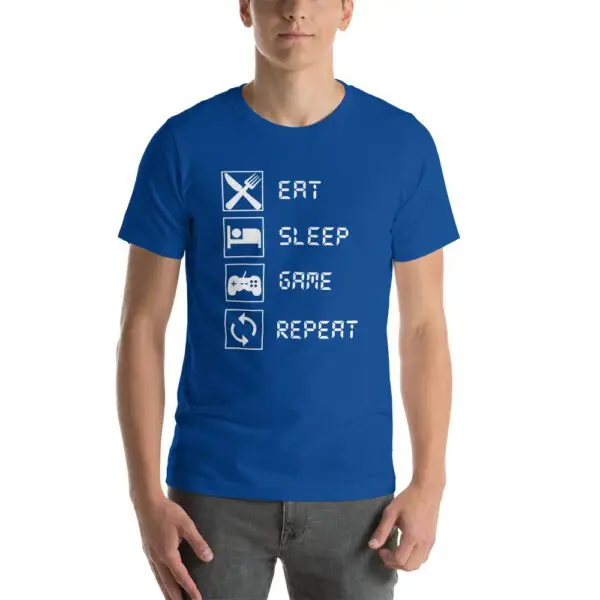 Eat Sleep Game Repeat Short-Sleeve Unisex T-Shirt - Image 12