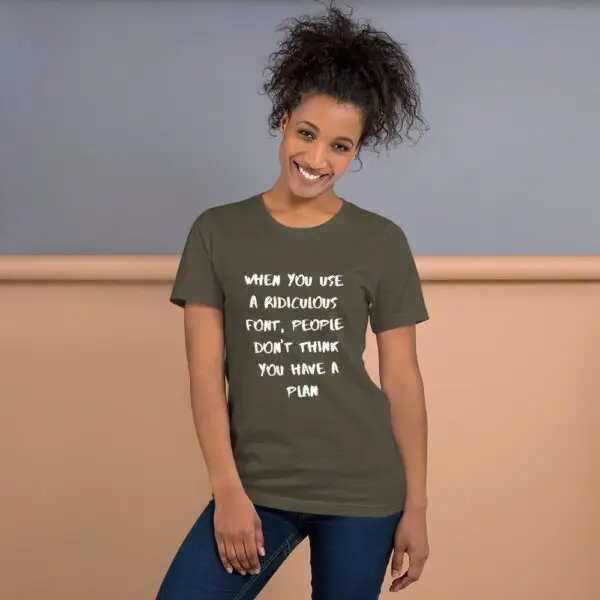 Ridiculous Plan White Text Short-Sleeve Unisex T-Shirt - Image 6