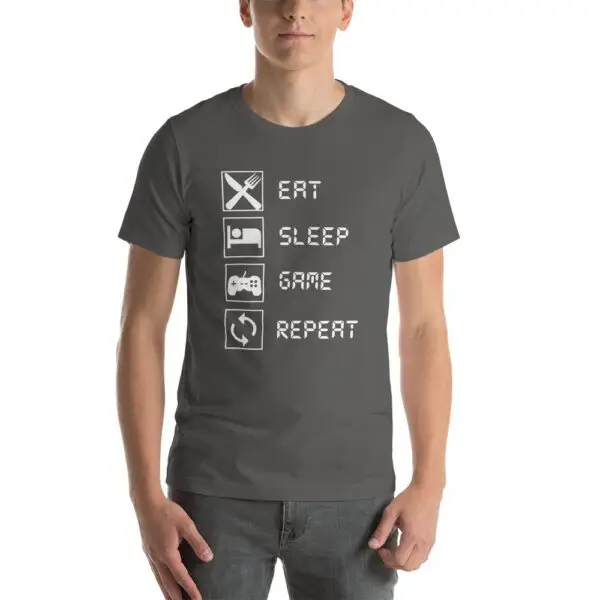 Eat Sleep Game Repeat Short-Sleeve Unisex T-Shirt - Image 7