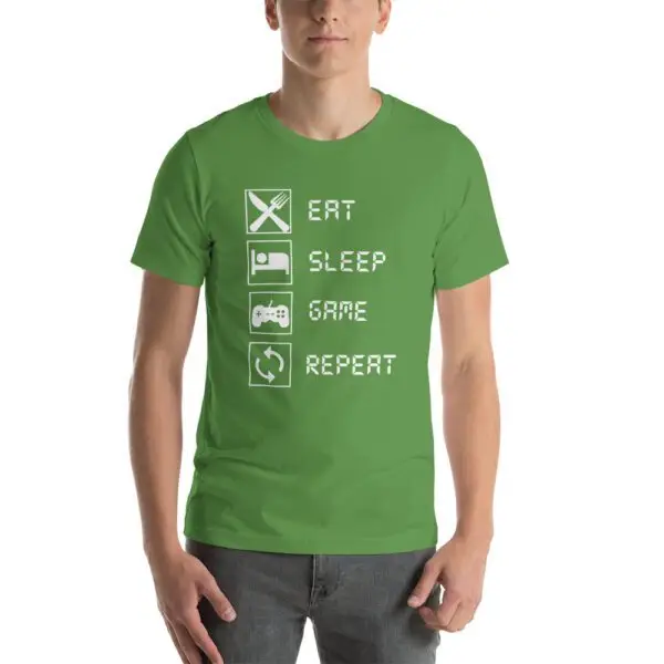 Eat Sleep Game Repeat Short-Sleeve Unisex T-Shirt - Image 10