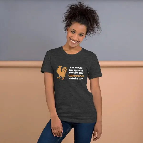 Let Me Be Chickens Dark Short-Sleeve Unisex T-Shirt - Image 5