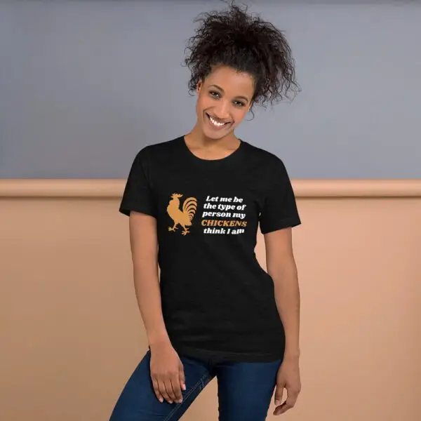 Let Me Be Chickens Dark Short-Sleeve Unisex T-Shirt - Image 3