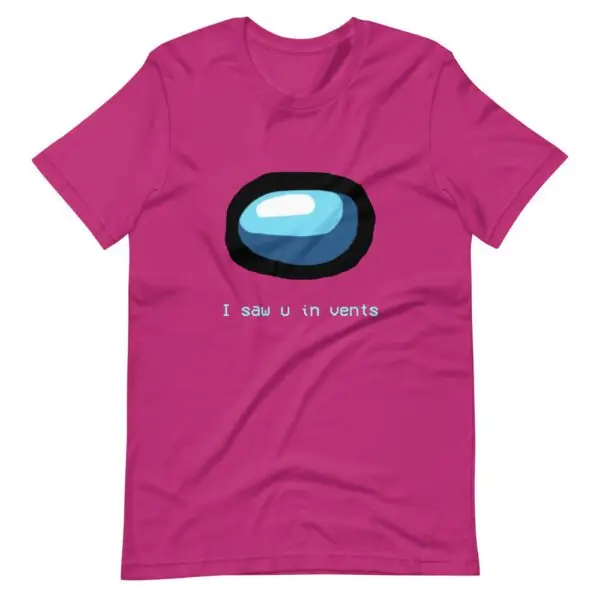 I Saw U In Vents Among Us -Sleeve Unisex T-Shirt - Image 12