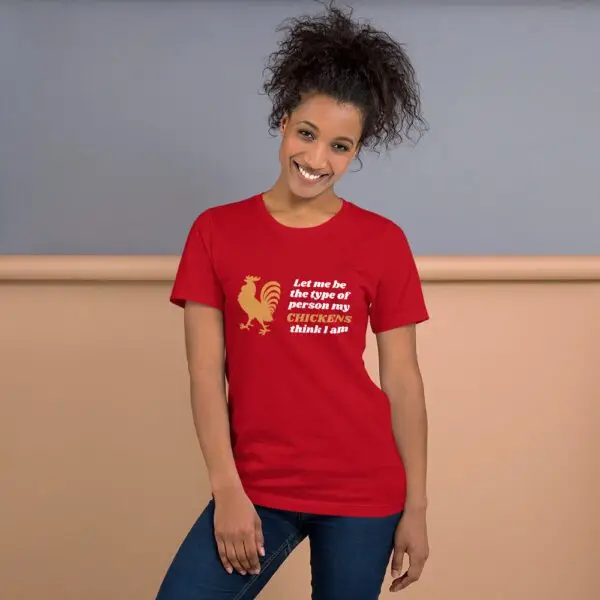 Let Me Be Chickens Dark Short-Sleeve Unisex T-Shirt - Image 6