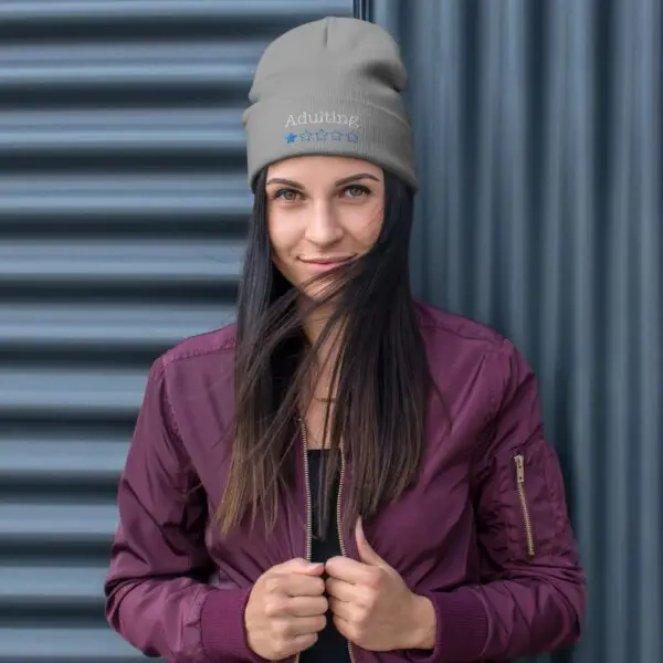 Adulting 1-Star Embroidered Beanie - Image 4