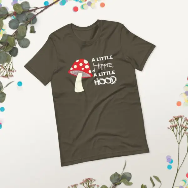 Hippie Hood White Text Short-Sleeve Unisex T-Shirt - Image 15