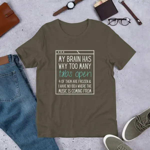 Brain Tabs Light Text Short-Sleeve Unisex T-Shirt - Image 8