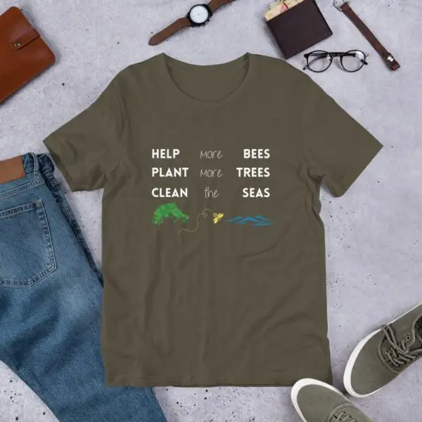 Help, Plant, Clean Short-Sleeve Unisex T-Shirt - Image 7
