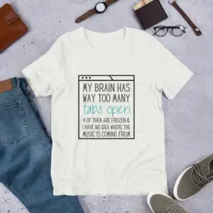 Brain Tabs Dark Text Short-Sleeve Unisex T-Shirt