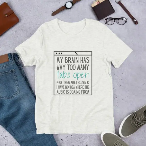 Brain Tabs Dark Text Short-Sleeve Unisex T-Shirt