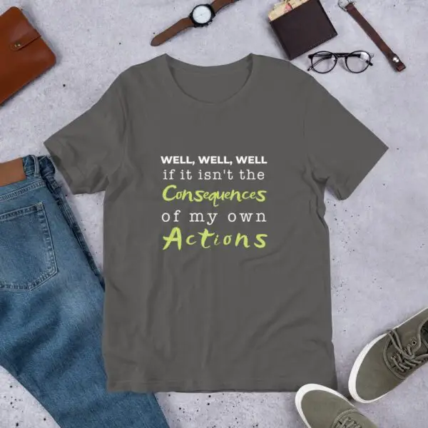 Consequences White Text Short-Sleeve Unisex T-Shirt - Image 8
