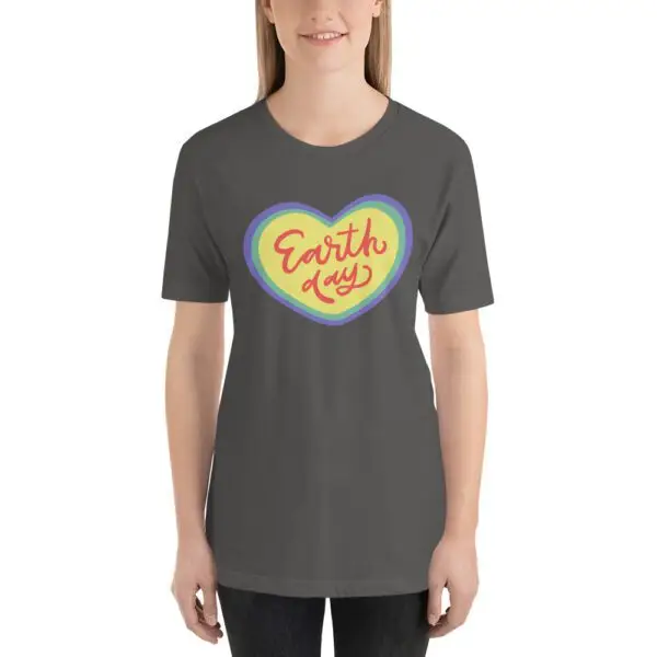 Earth Day Heart -Sleeve Unisex T-Shirt - Image 8