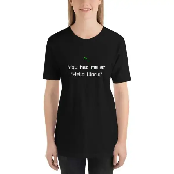 Hello World Short-Sleeve Unisex T-Shirt - Image 2