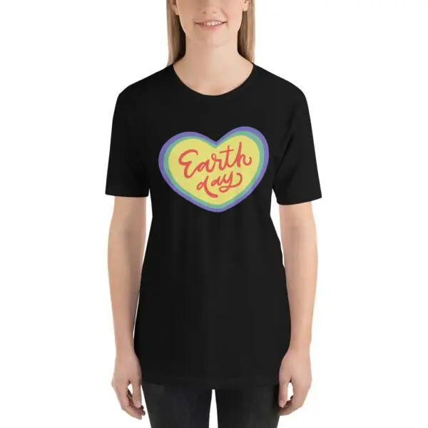 Earth Day Heart -Sleeve Unisex T-Shirt - Image 2