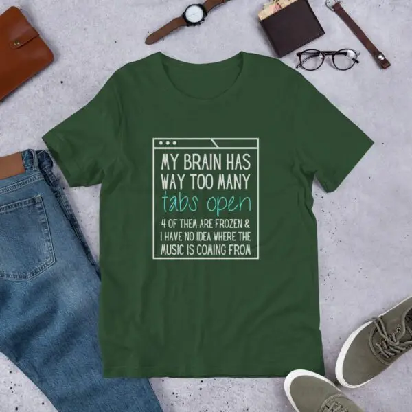 Brain Tabs Light Text Short-Sleeve Unisex T-Shirt - Image 5